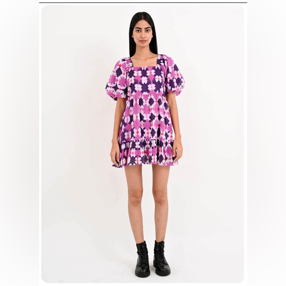 Bandanna Harley Dress Pink and Purple Floral